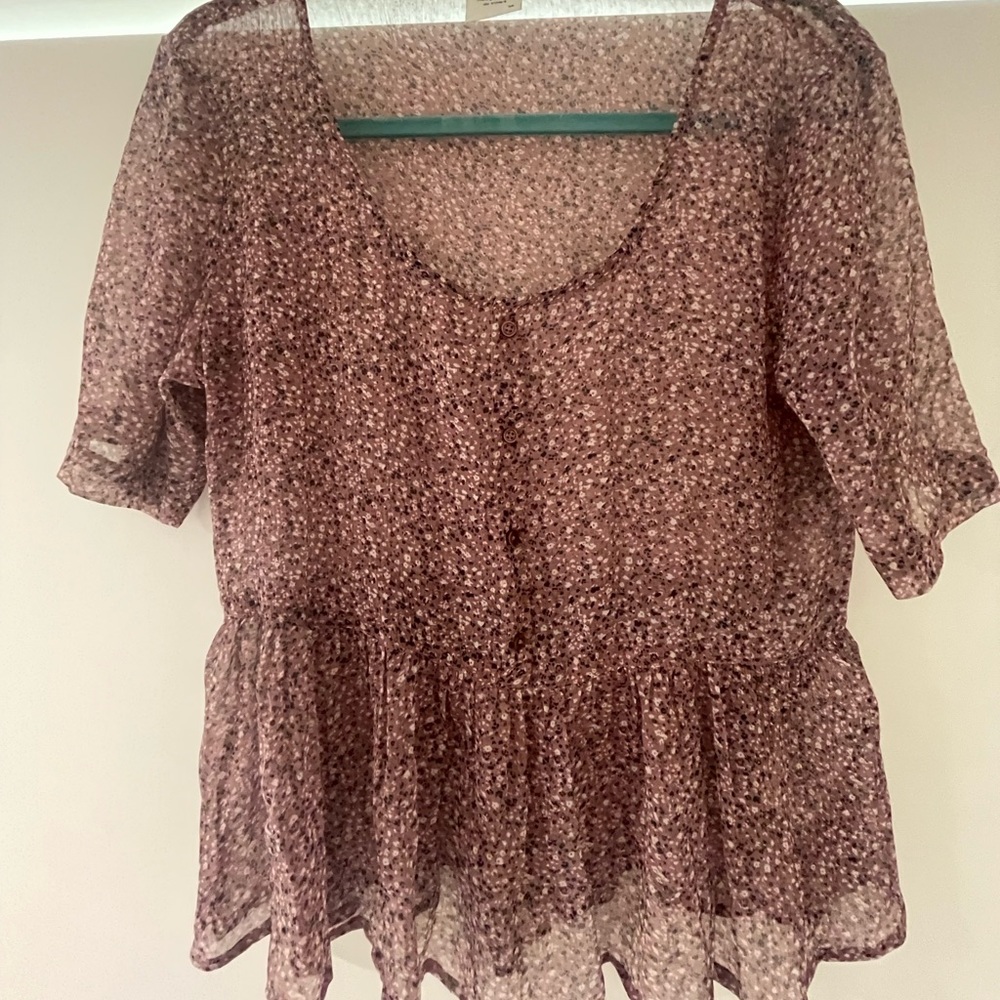 Sheer floral blouse